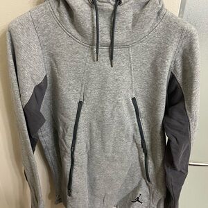 Jordan Gray and Black Men's Hooded Sweater